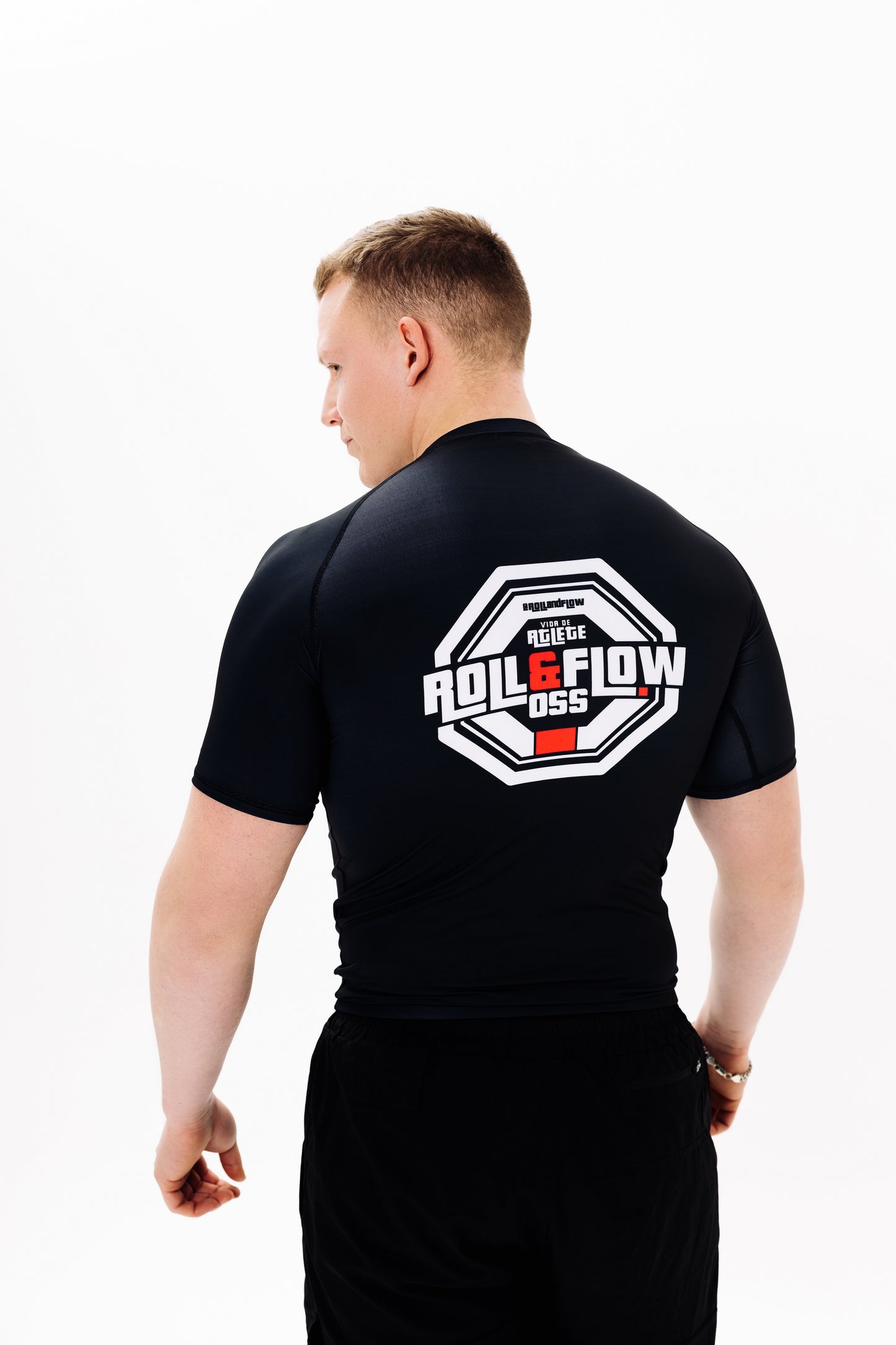 Rashguard Roll & Flow "Black Flow" – Perfect for MMA, BJJ, and Grappling