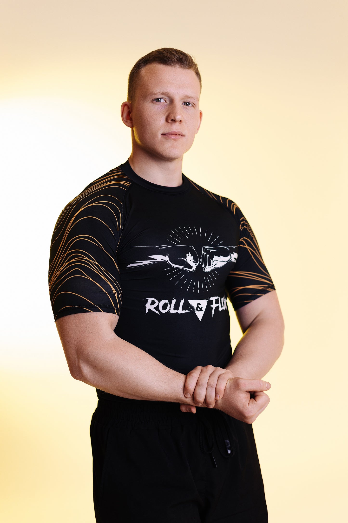 "Bear Might" Rashguard by Roll & Flow – Perfect for BJJ, Grappling, and MMA