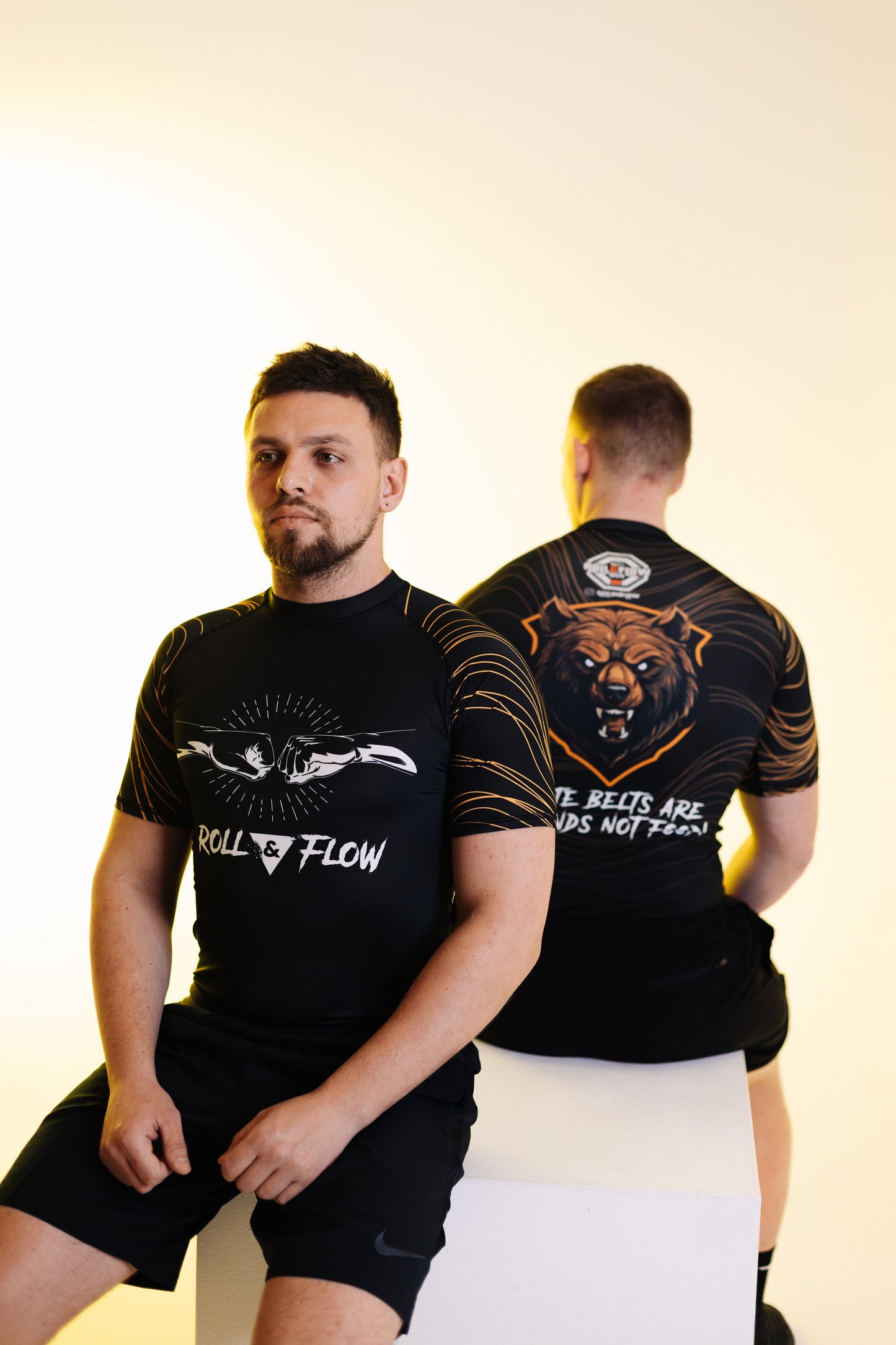 "Bear Might" Rashguard by Roll & Flow – Perfect for BJJ, Grappling, and MMA