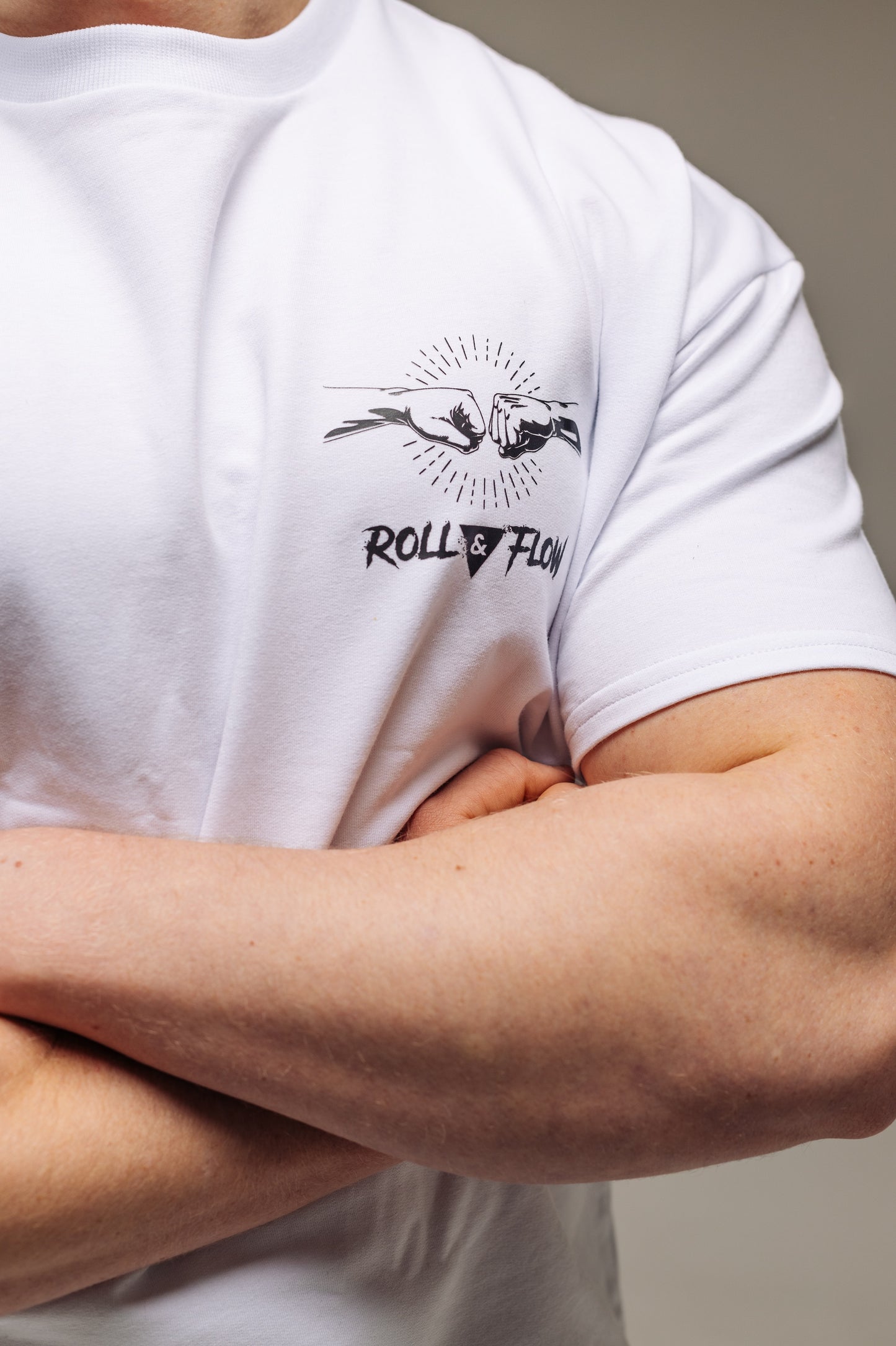 “Roll & Flow Oversized Triangle Choke Tee – Jiu-Jitsu Style”