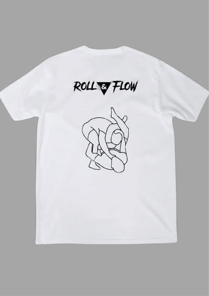 “Roll & Flow Oversized Triangle Choke Tee – Jiu-Jitsu Style”