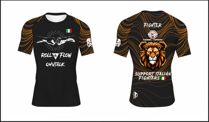 "The King Lion" Rashguard by Roll&flow also personalized with fighter name – Perfect for BJJ, Grappling, and MMA