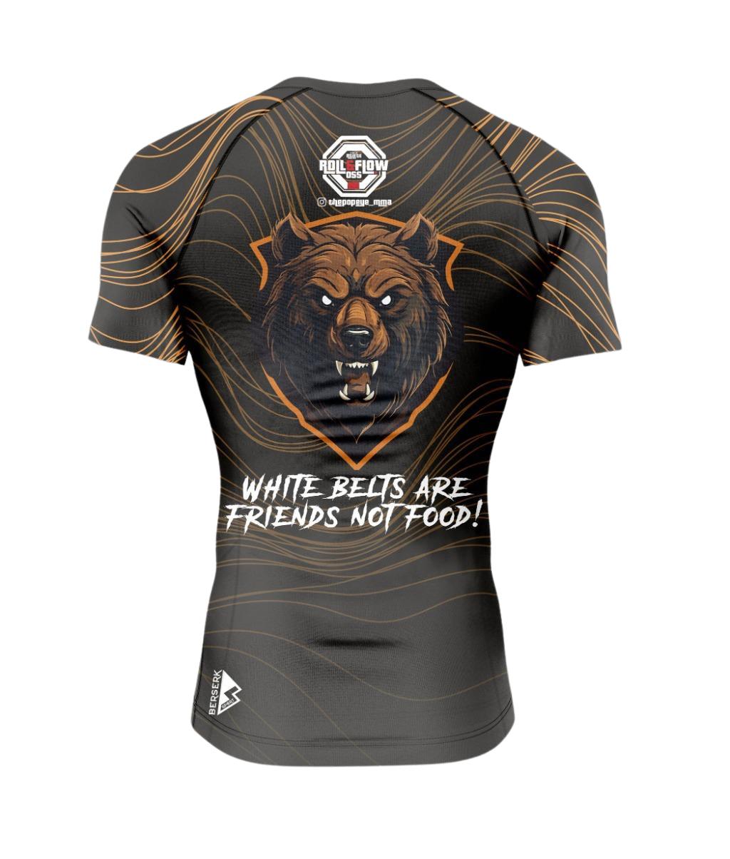 "Bear Might" Rashguard by Roll & Flow – Perfect for BJJ, Grappling, and MMA