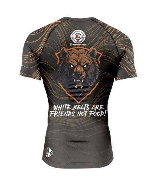 "Bear Might" Rashguard by Roll & Flow – Perfect for BJJ, Grappling, and MMA